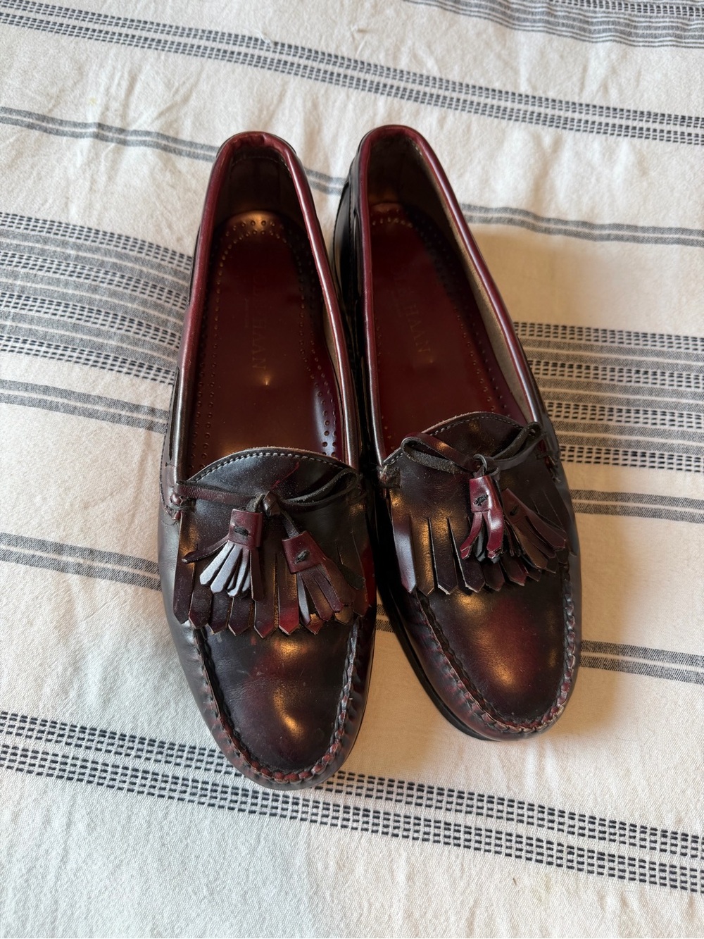Cole Haan Men’s Tassel Loafers in Dark Burgundy
